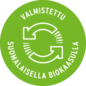 Valmistettu suomalaisella biokaasulla